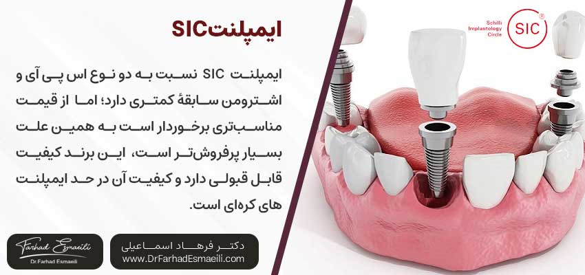 ایمپلنت SIC یکی ازانواع ایمپلنت سوئیسی | دکتر فرهاد اسماعیلی متخصص ایمپلنت اصفهان