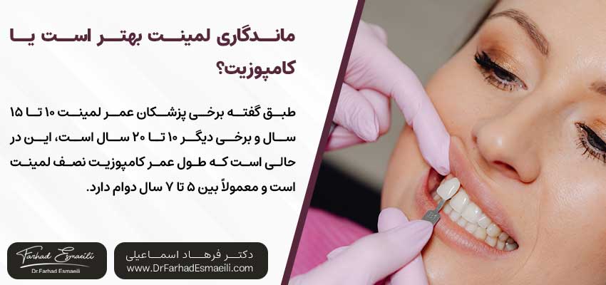 لمینیت بهتره یا کامپوزیت- ماندگاری لمینت بهتر است یا کامپوزیت؟| دکتر فرهاد اسماعیلی متخصص ایمپلنت در اصفهان
