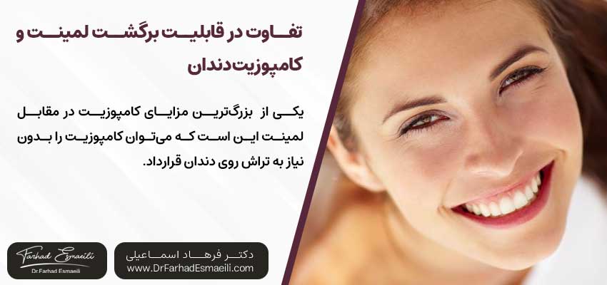 تفاوت در قابلیت برگشت لمینت و کامپوزیت دندان | دکتر فرهاد اسماعیلی متخصص ایمپلنت در اصفهان 